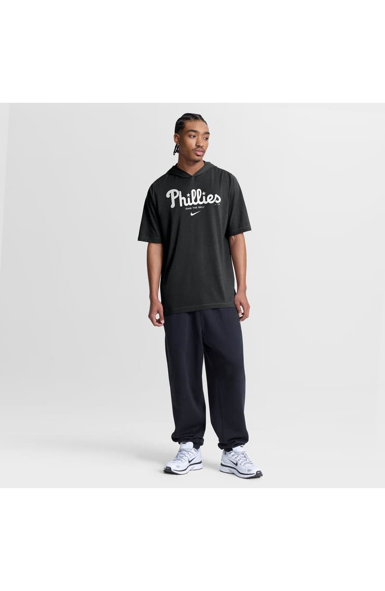 Nike Men's Nike Black Philadelphia Phillies Arched Wordmark Tri-Blend Hooded T-Shirt, Alternate, color, Black