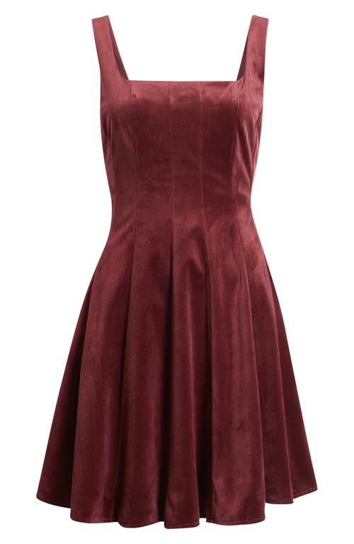 Sam Edelman Velvet Fit & Flare Dress In Brown