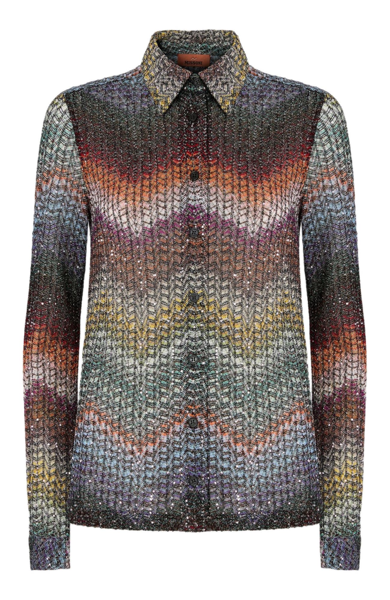 Shirt In Viscose Lame Blend With Sequins - image 2