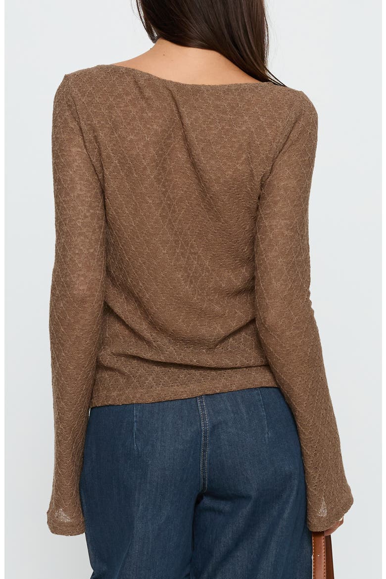 Tuppence Textured Long Sleeve Top, Alternate, color, BROWN