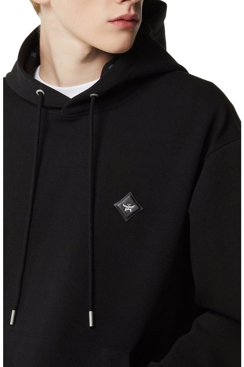 Essential Logo Patch Ponte Hoodie, Alternate, color, Black