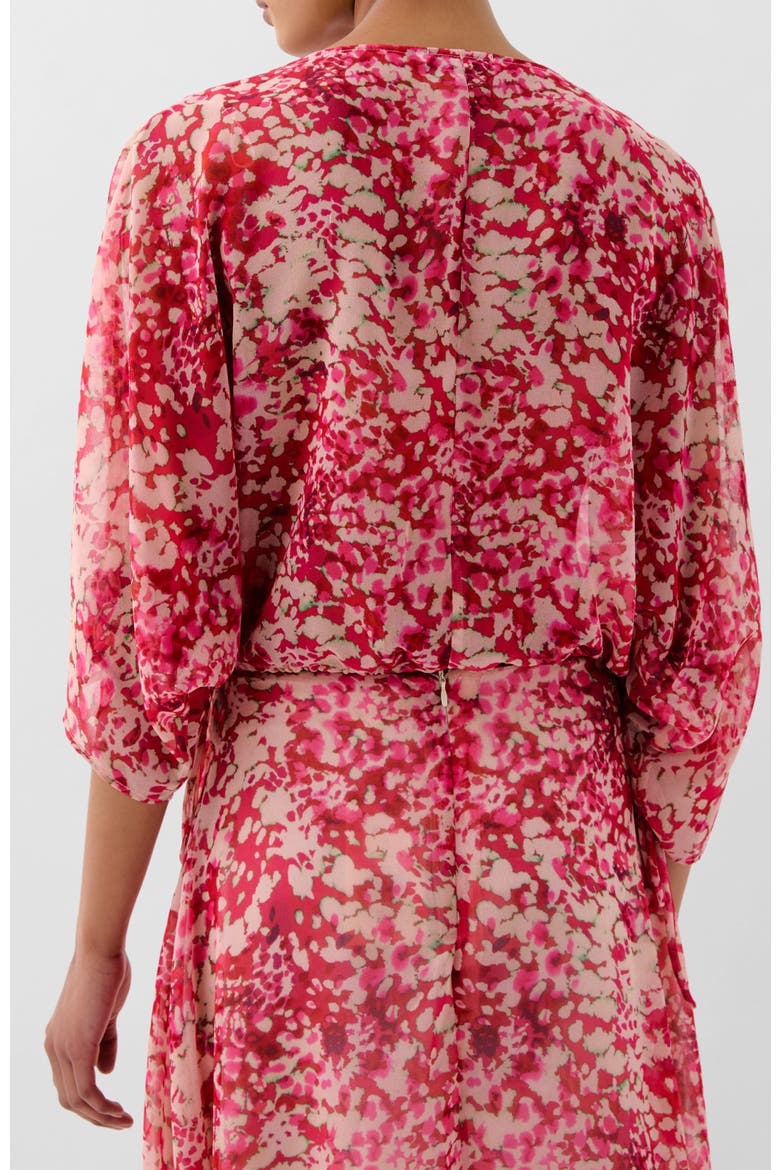 Monet Print Shirt, Alternate, color, Raspberry