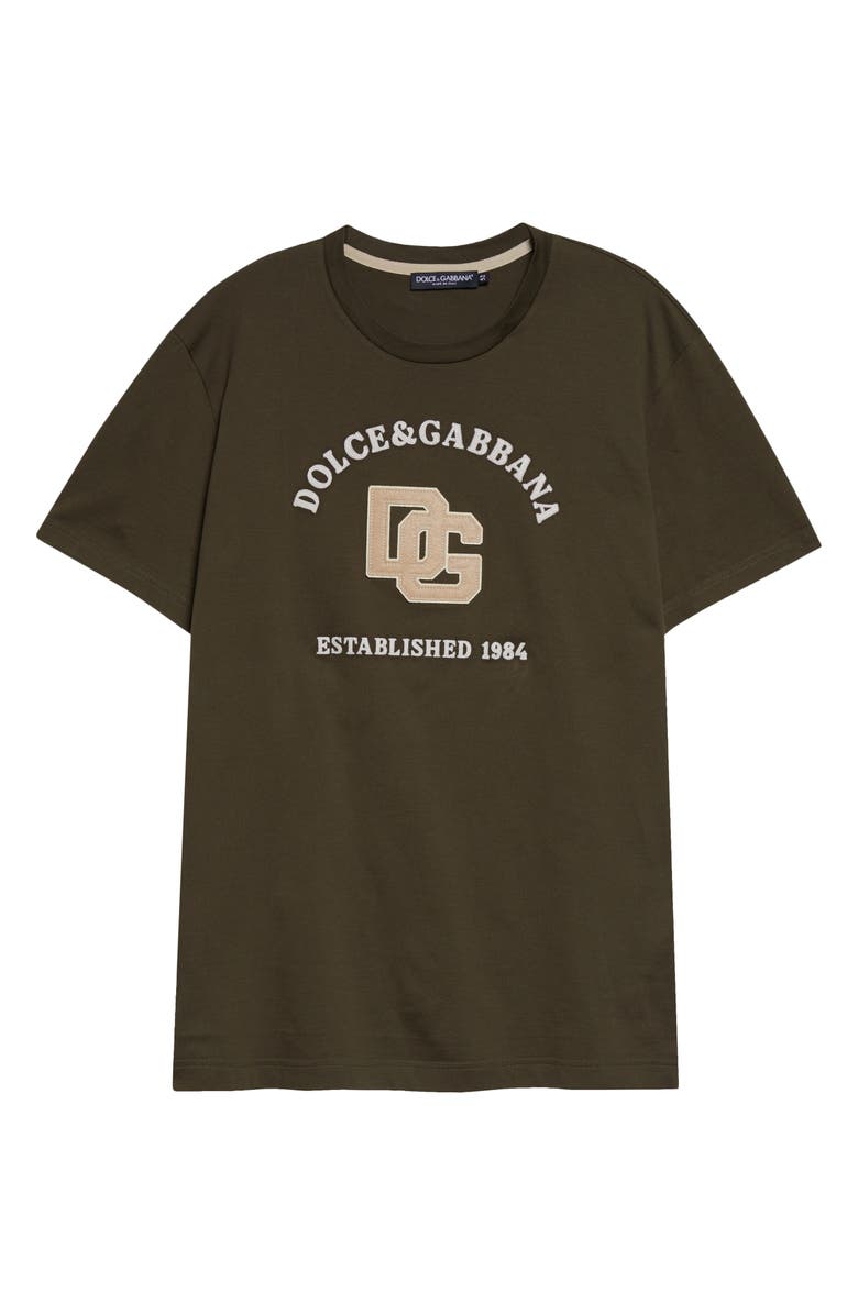 Dolce&Gabbana Logo Patch T-Shirt, Main, color, Grigio Fango Scuro