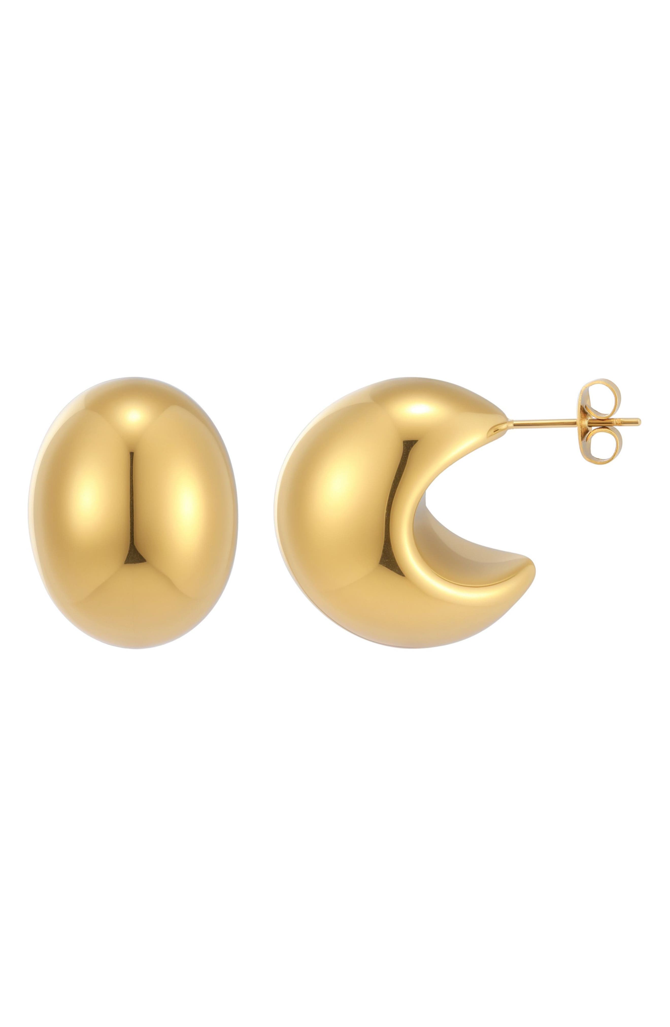 Adornia Domed Huggie Hoop Earrings