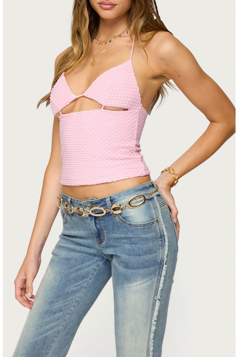 Lital Textured Halter Top, Alternate, color, LIGHT-PINK