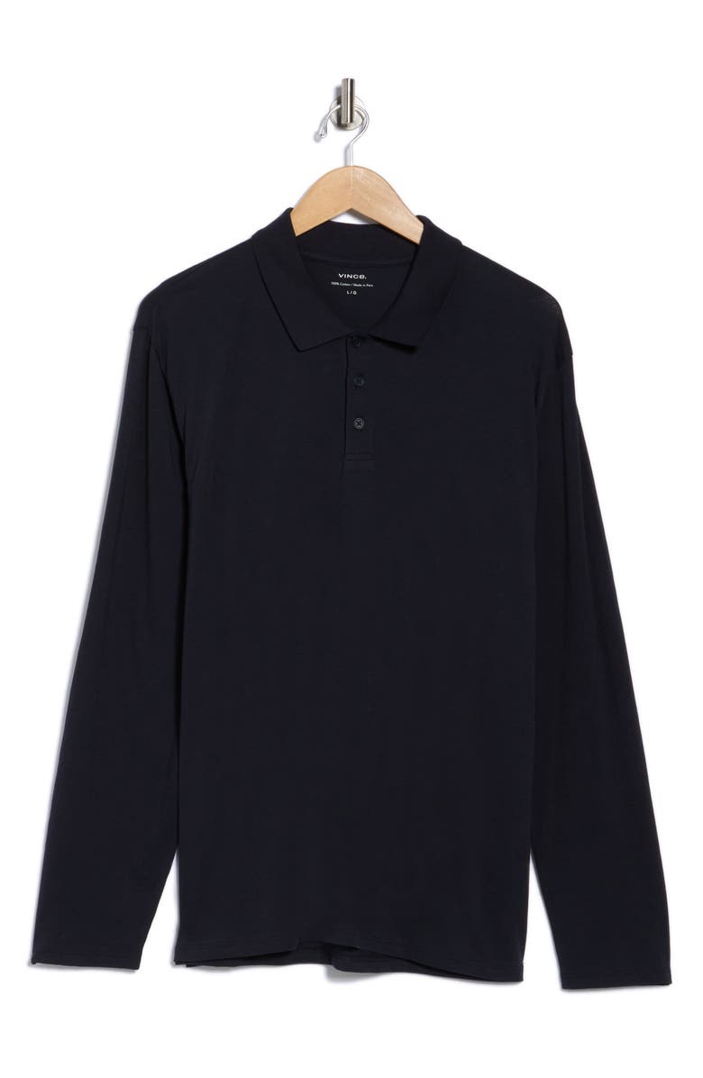 Vince Long Sleeve Knit Polo, Alternate, color, Coastal