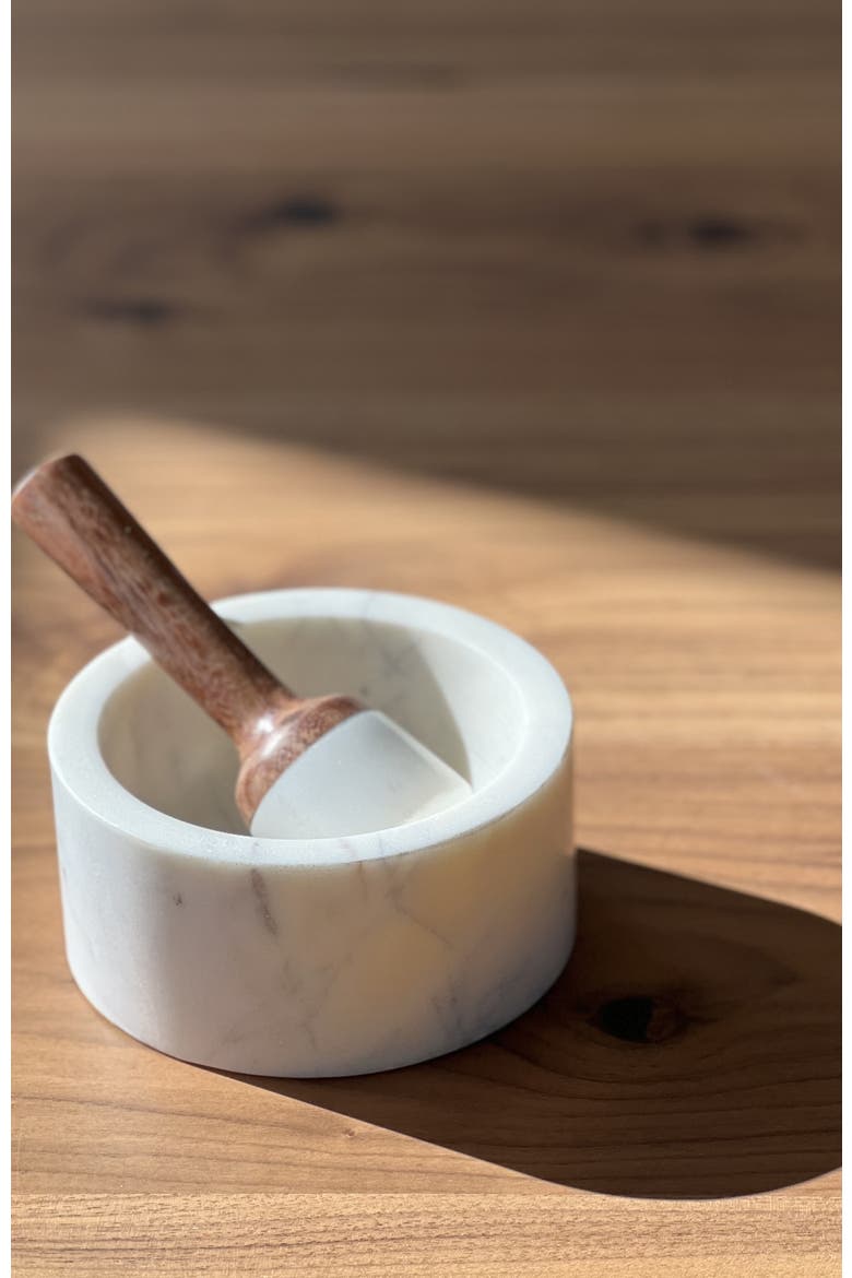 Marble Mortar and Pestle, Alternate, color, White