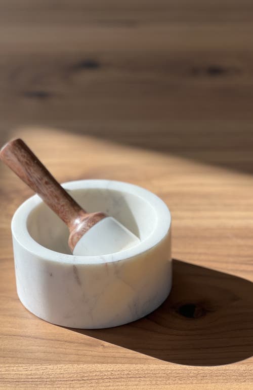 Verve Culture Marble Mortar And Pestle In White