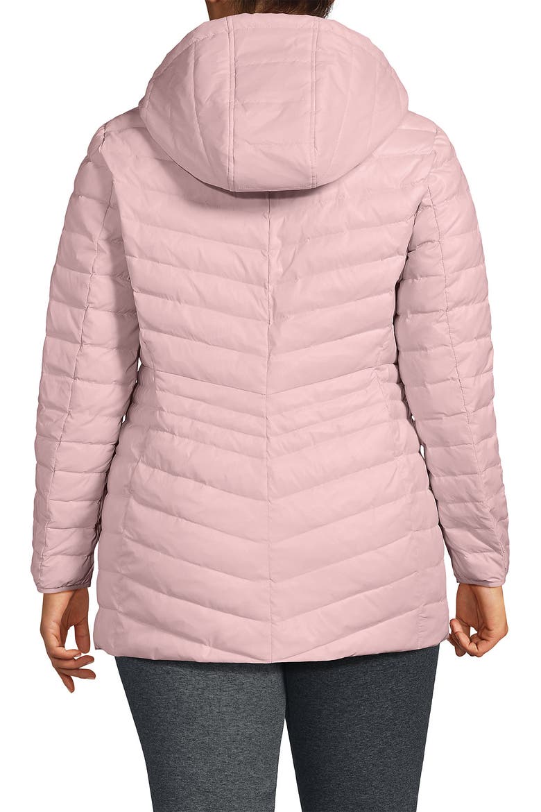 Plus Size Wanderweight Packable Down Hooded Long Jacket, Alternate, color, Light Mauve
