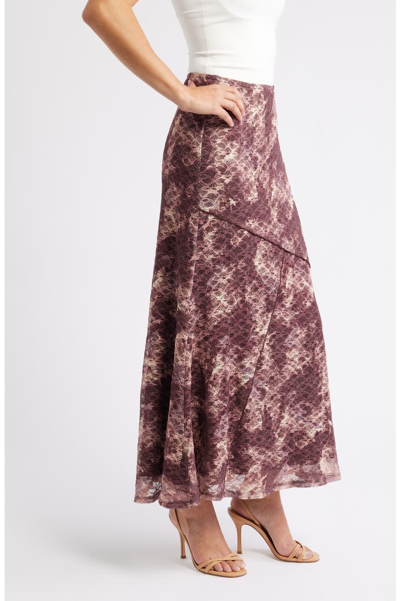 Lace A-Line Maxi Skirt, Alternate, color, PLUM CHAMPAGNE
