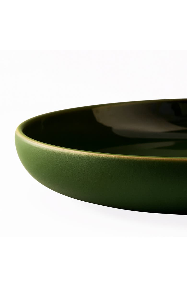Gharyan Stoneware Youlha Pasta Plate, Set of 4, Alternate, color, Matte Green/ Shiny Green