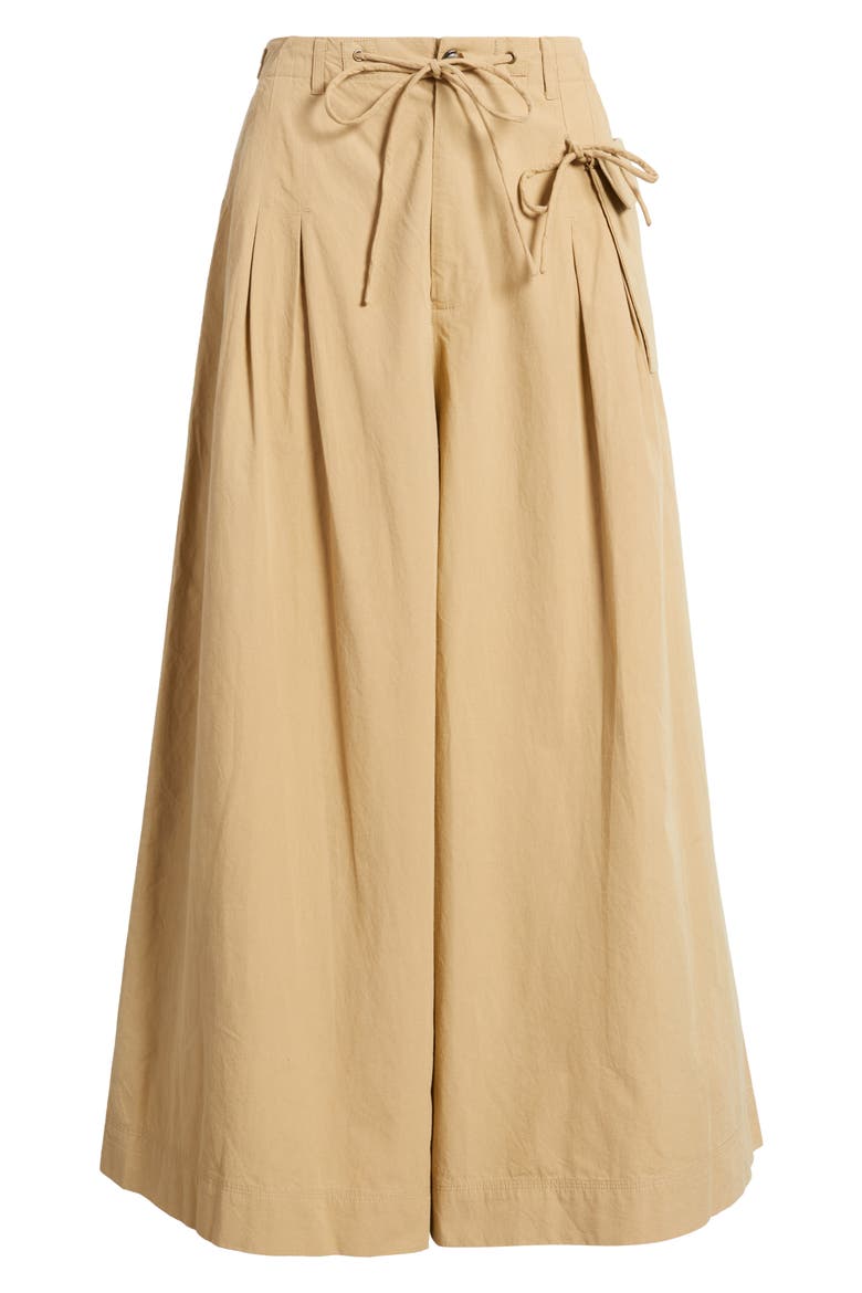 Tatianna Belted Organic Cotton Ankle Wide Leg Pants, Alternate, color, TAN
