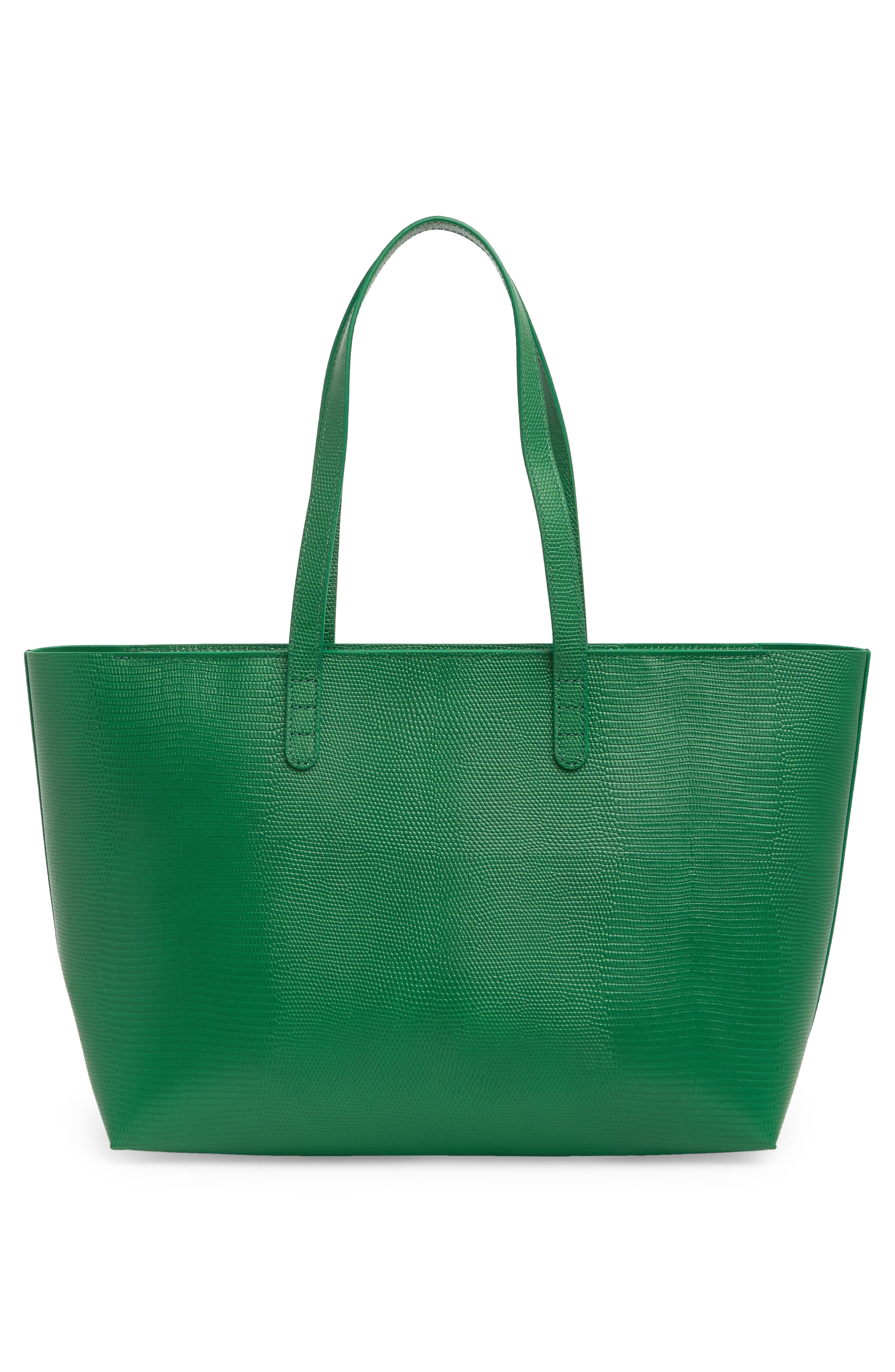 Mansur Gavriel Small Leather Zip Tote, Alternate, color, Leaf