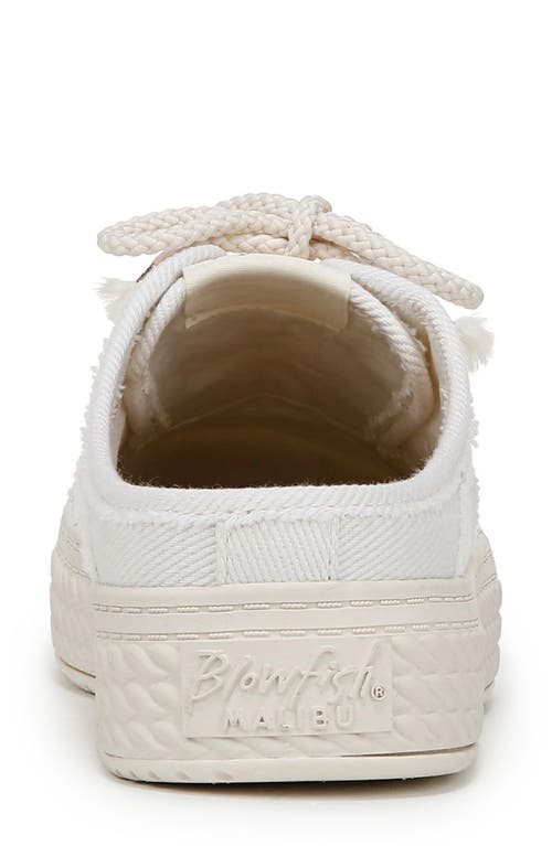 Blowfish Malibu Women's Super Slide Mule Platform Sneakers In White Twill Fabric