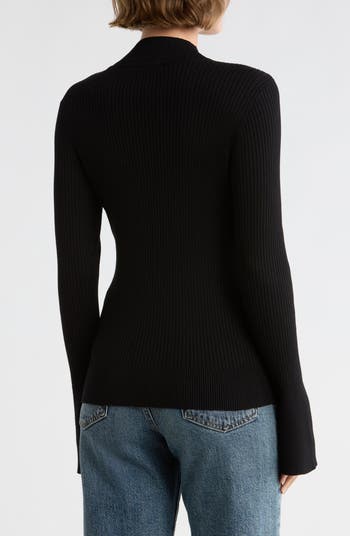 Mock Neck Bell Sleeve Sweater