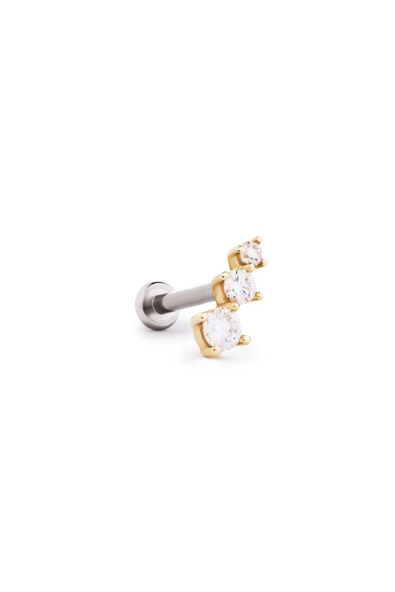 Solid Yellow Gold - Diamond Crawler Flatback Single Stud, Main, color, Gold