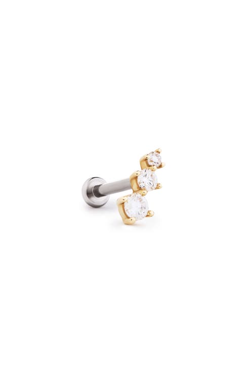 Solid Yellow Gold - Diamond Crawler Flatback Single Stud