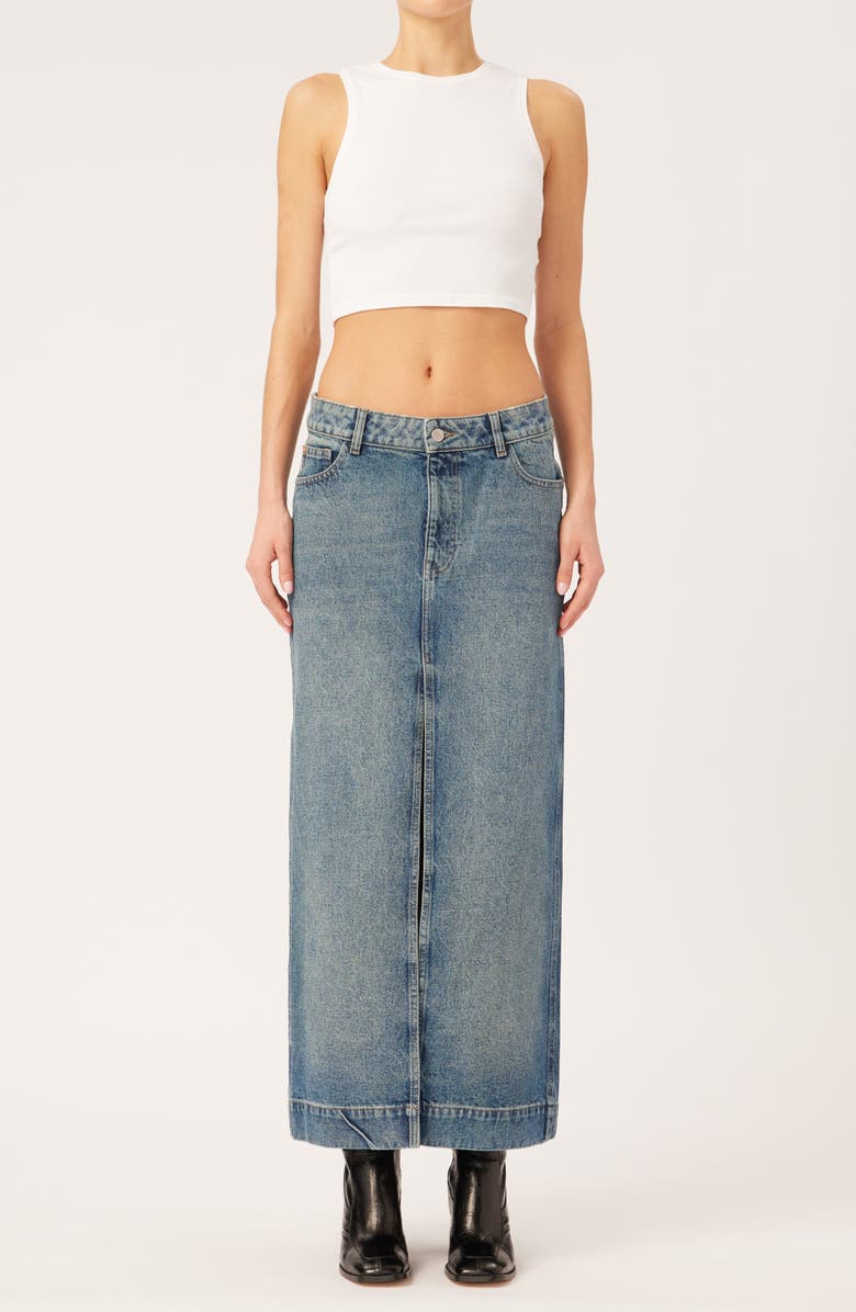 DL1961 Asra Denim Maxi Skirt, Alternate, color, Aged Mid Vintage