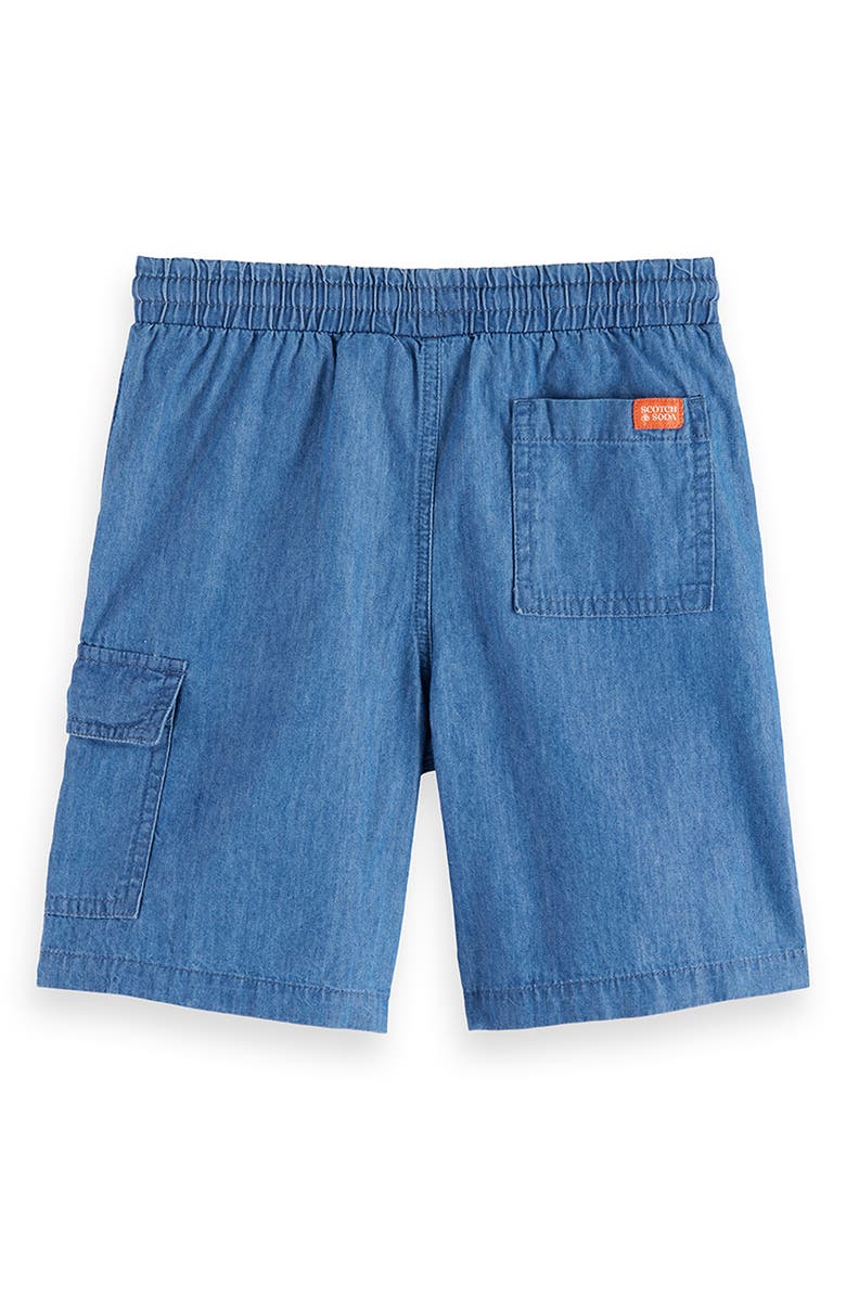 Scotch & Soda Kids' Camp Shirt & Pull-On Denim Shorts Set, Alternate, color, Light Pastel Yellow