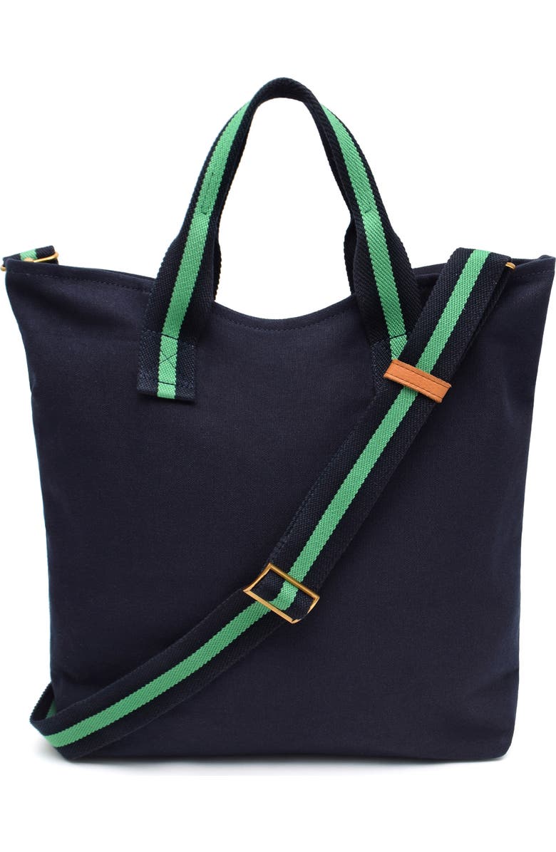 New Amsterdam Leatherworks Ayla Canvas Tote, Alternate, color, Midnight/ Kelly