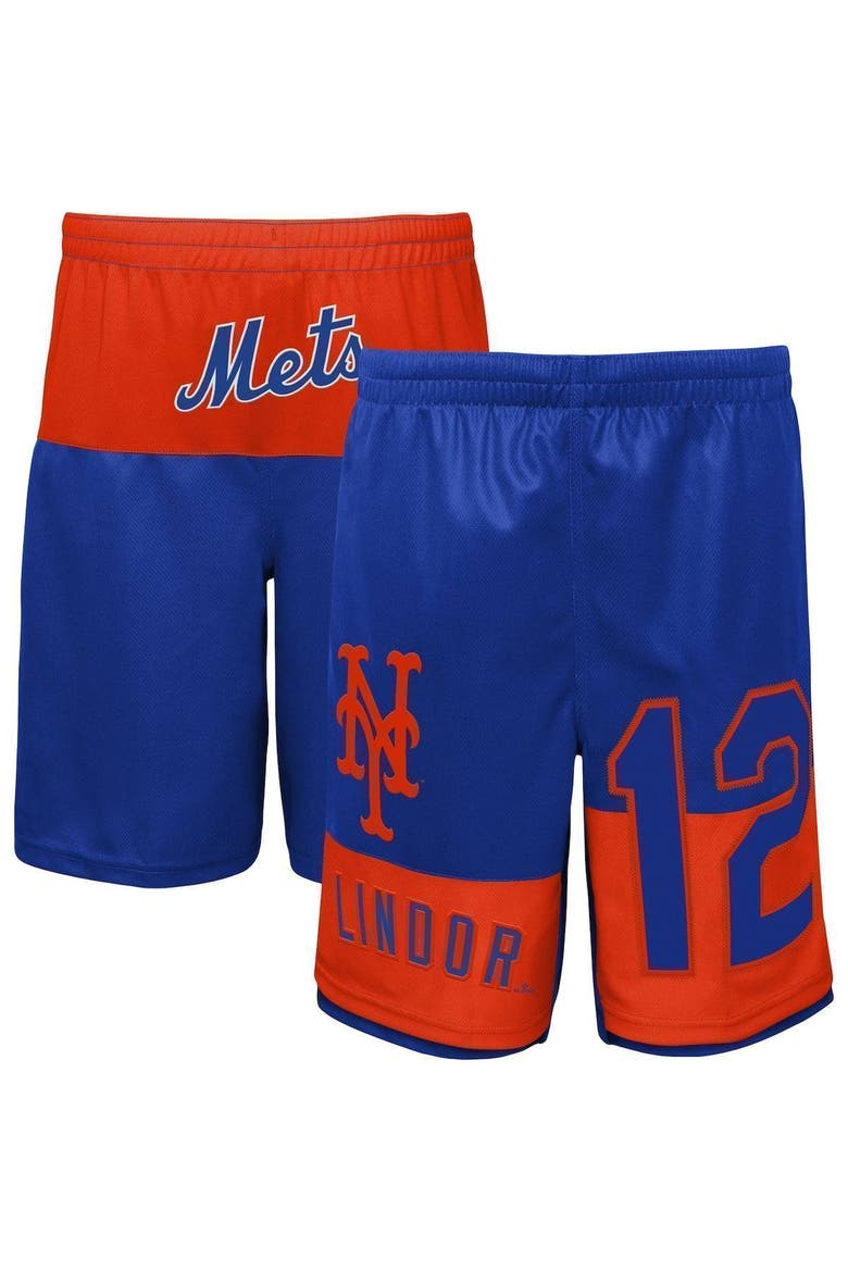 Youth Francisco Lindor Royal New York Mets Pandemonium Name & Number Shorts, Alternate, color, Royal