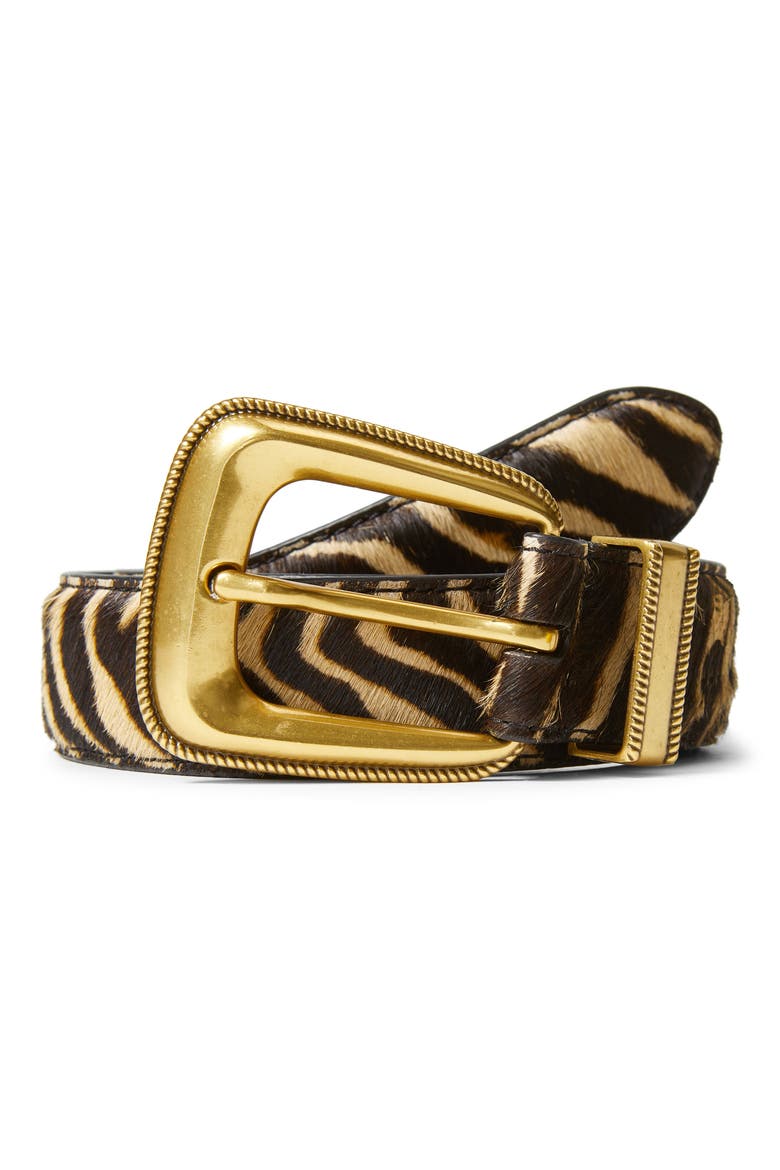 Ziger Arch Calf Hair Belt, Alternate, color, TAN MULTI