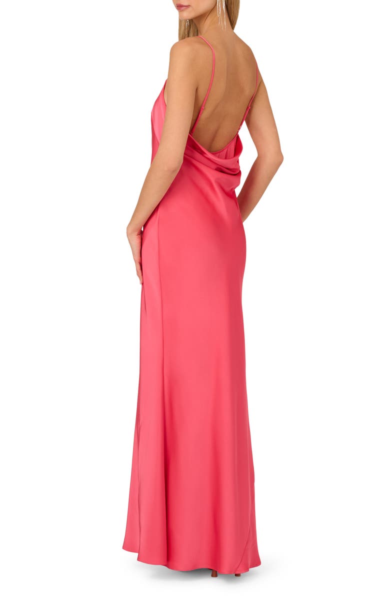 Adrianna Papell Cowl Back Slipdress Gown, Alternate, color, 