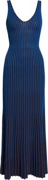 STAUD Claretta Stripe Sleeveless Maxi Dress