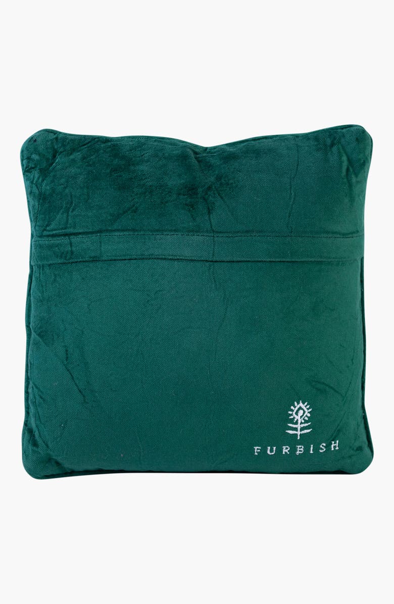 Furbish Yuletide  Needlepoint Pillow, Alternate, color, Green