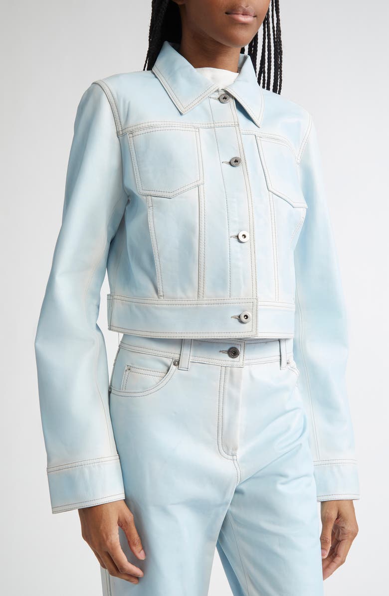 Stand Studio Calliope Leather Trucker Jacket, Alternate, color,