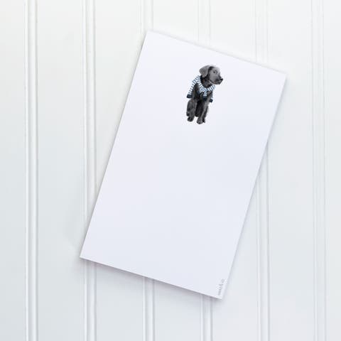 Preppy Black Lab 5" x 8" Winter Notepad (50 Heavyweight Tear-Off Sheets)
