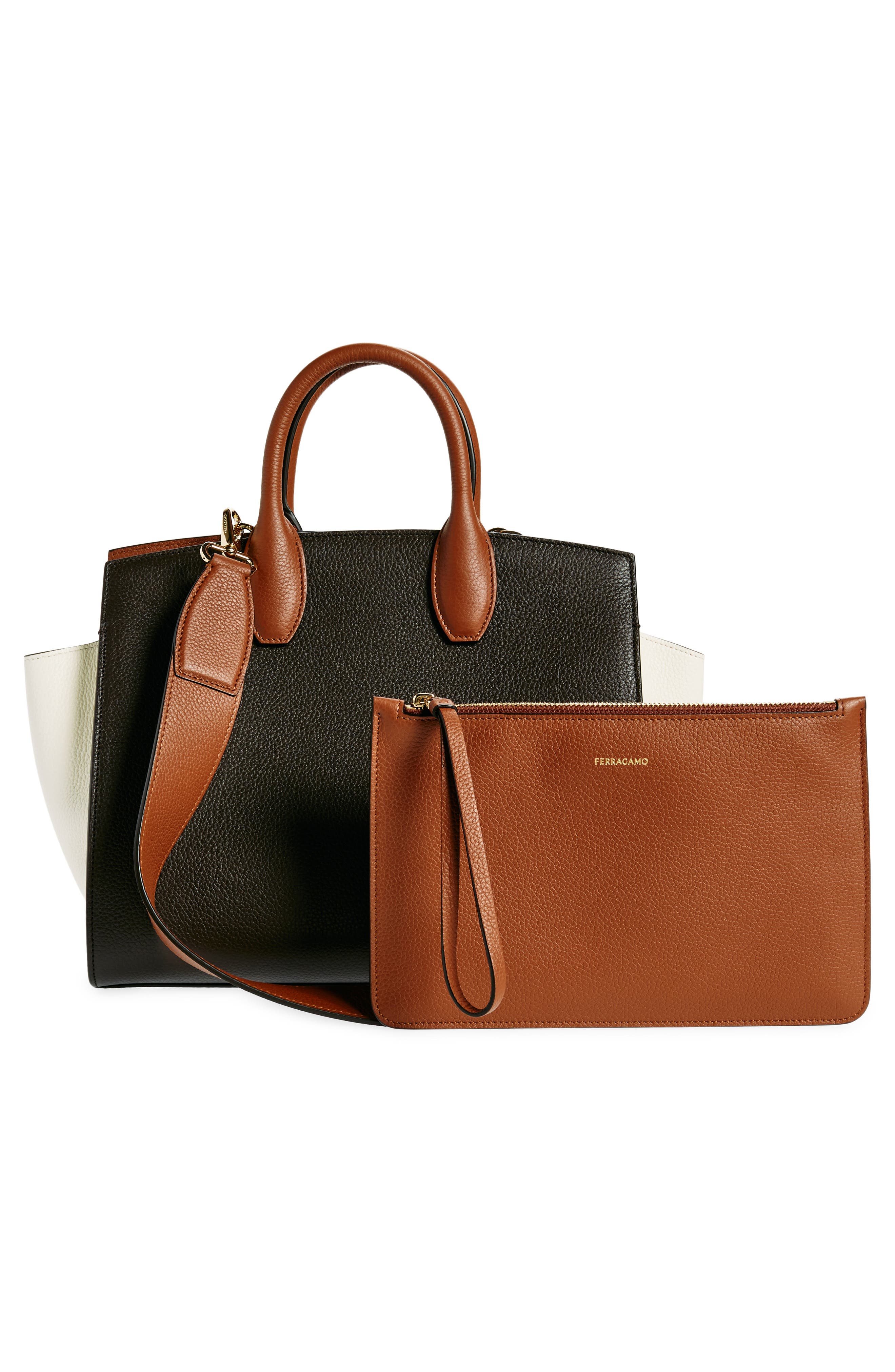 FERRAGAMO Small Studio Soft Leather Handbag, Alternate, color, 