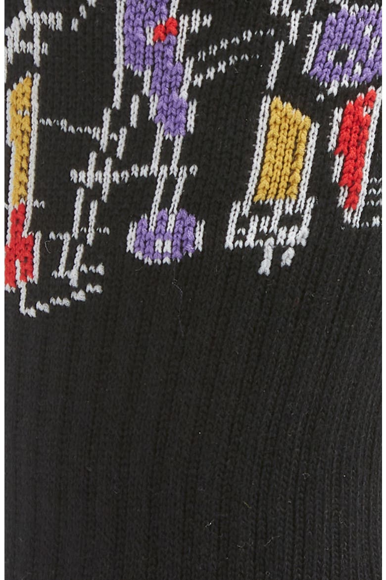Abstract Crew Socks, Alternate, color, BLACK