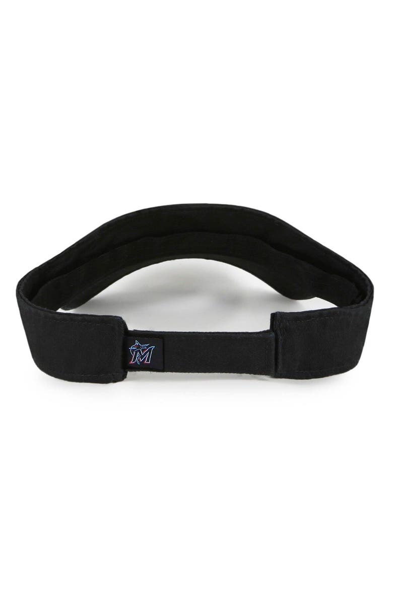 Men's '47 Black Miami Marlins Clean Up Adjustable Visor, Alternate, color, Black