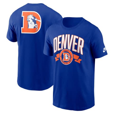 Men's Nike Royal Denver Broncos Rewind Front and Back Hit Essential T-Shirt