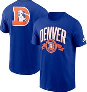Nike Men's Nike Royal Denver Broncos Rewind Front and Back Hit Essential T-Shirt