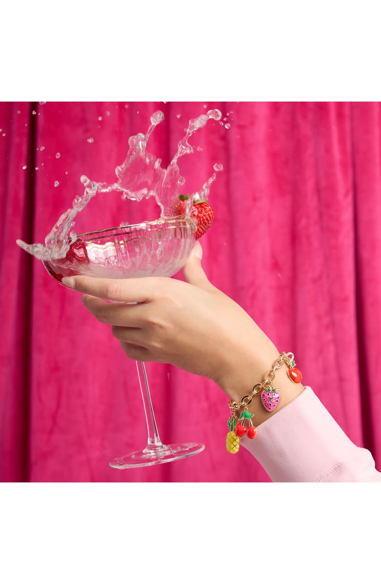 Juicy Couture Tropical Fruit Charm Bracelet, Alternate, color, Gold Tone
