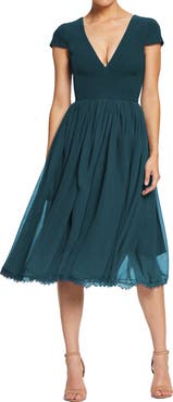 Dress the Population Corey Chiffon Fit & Flare Cocktail Dress