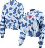 Junk Food Women's Junk Food Navy New England Patriots Tie-Dye Cropped Pullover Sweatshirt