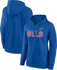FANATICS Women's Fanatics Branded Royal Buffalo Bills Iconic Cotton Fleece Checklist Pullover Hoodie