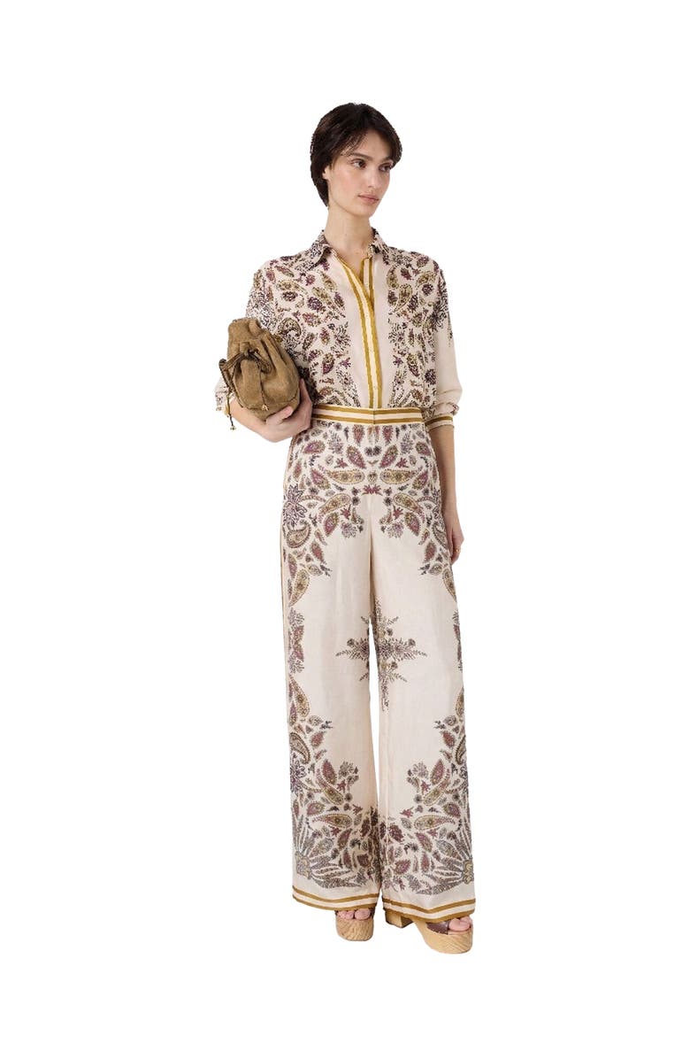 22535459 High-Waist Wide-Leg Trousers, Alternate, color, Yellow