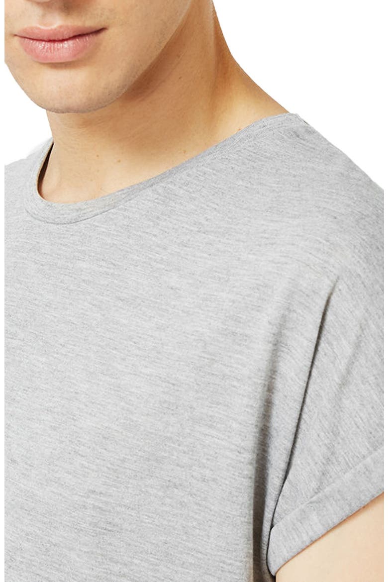 Drop Shoulder Longline T-Shirt, Alternate, color, GREY MARL