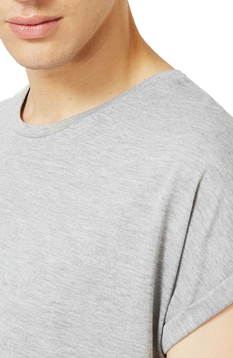 Topman Drop Shoulder Longline T-Shirt, Alternate, color, 