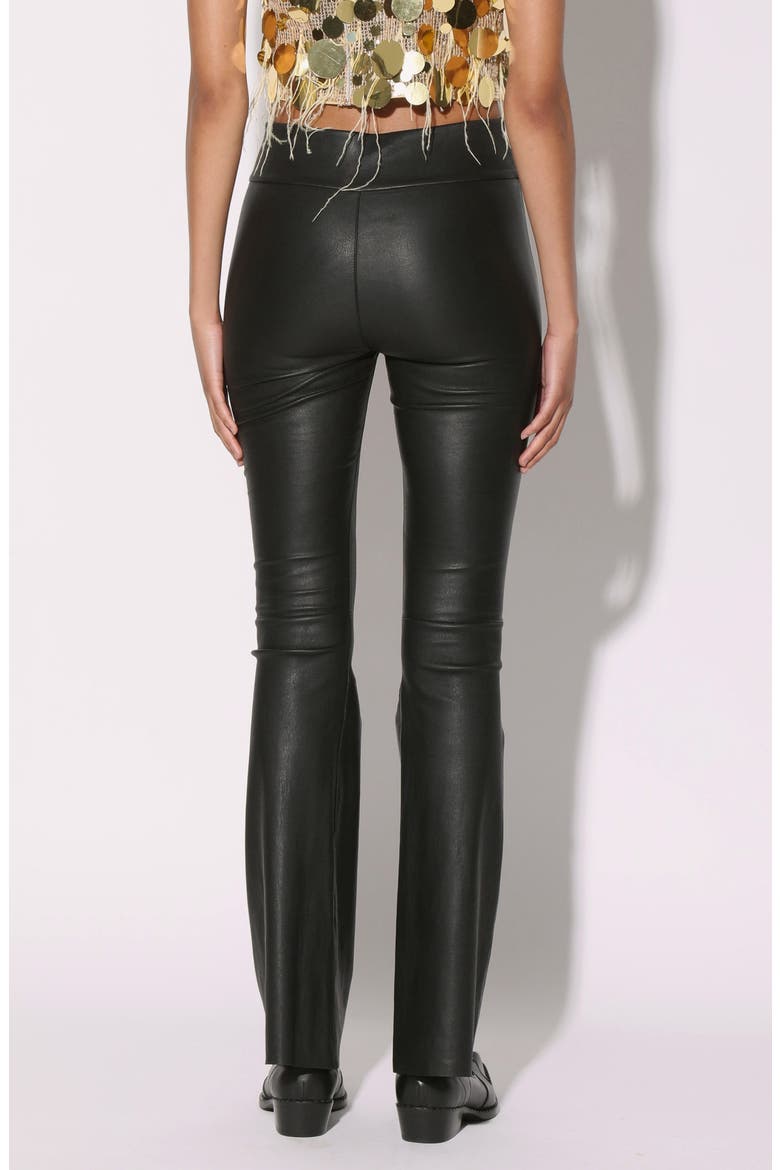 Lexie Leather Flare Leg Pants, Alternate, color, BLACK