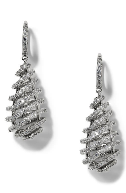 Nadri Pisa Open Pavé Drop Earrings In Silver