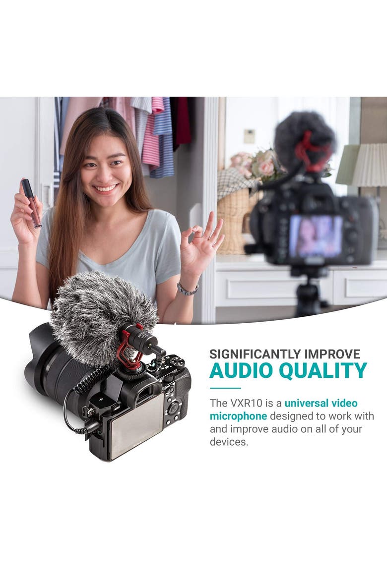VXR10 Universal Camera Shotgun Microphone for Video Recording, Alternate, color, Black