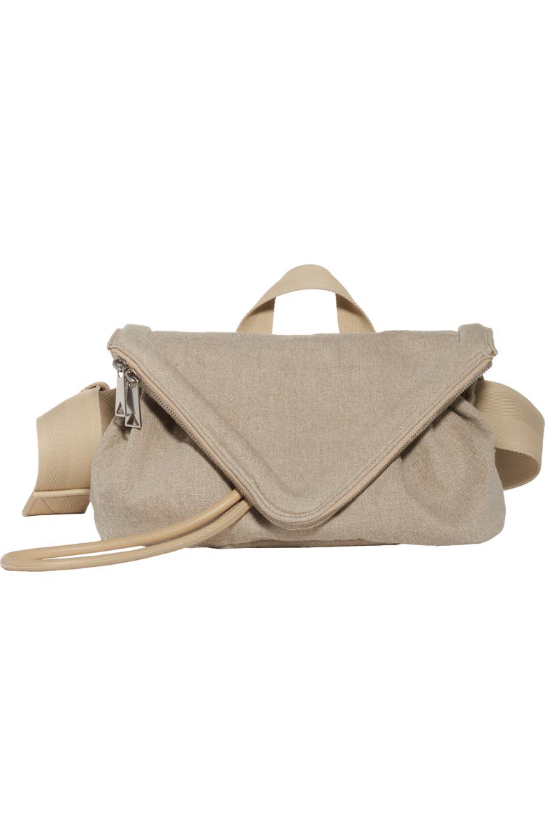 Bottega Veneta Beak Triangle Flap Canvas Belt Bag, Main, color,
