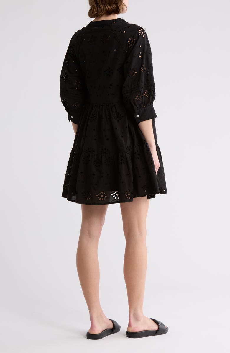 Maisie Long Sleeve Eyelet Button-Up Minidress, Alternate, color,