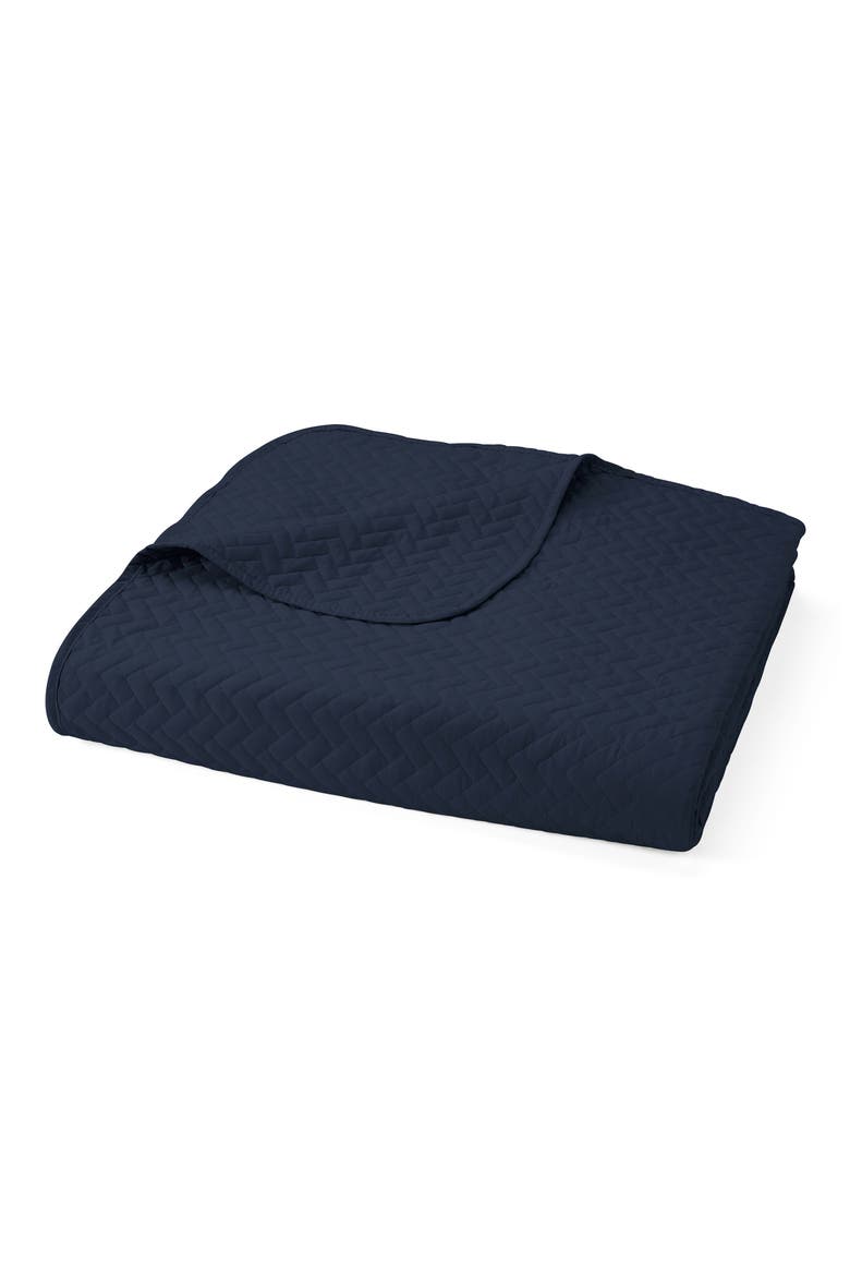 All Season Herringbone Stitch Down Alternative Quilt & Sham Set, Main, color, NAVY