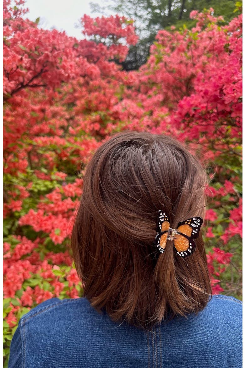 Mini Monarch Hair Claw Clip, Alternate, color, ORANGE